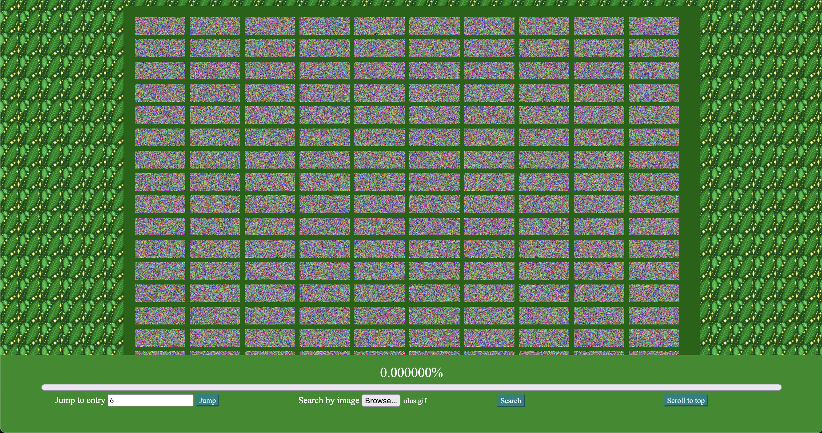 screenshot of updated page with lots of green and new art