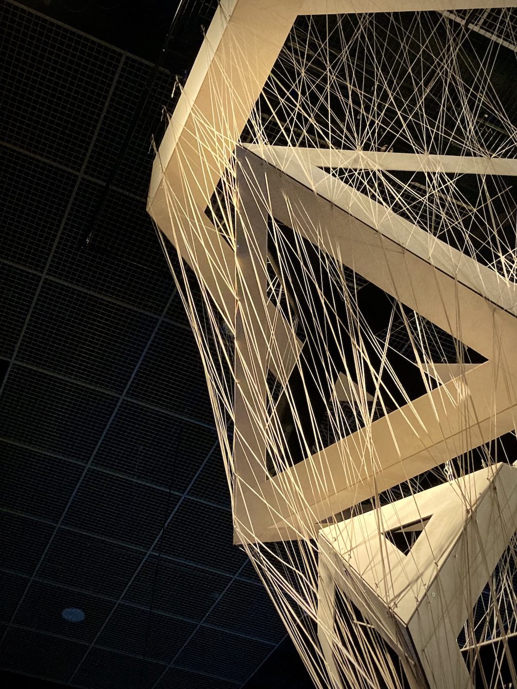 Viewing upwards as the piece grows